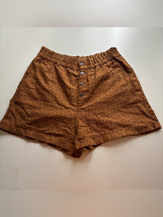 GAP Pants - Gap Khakis animal print shorts 14 tall linen cotton blend brown tan leopard